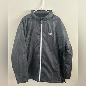 DC Shoes Windbreaker Jacket Black Full Zip Size XXL Skate Coat NWT